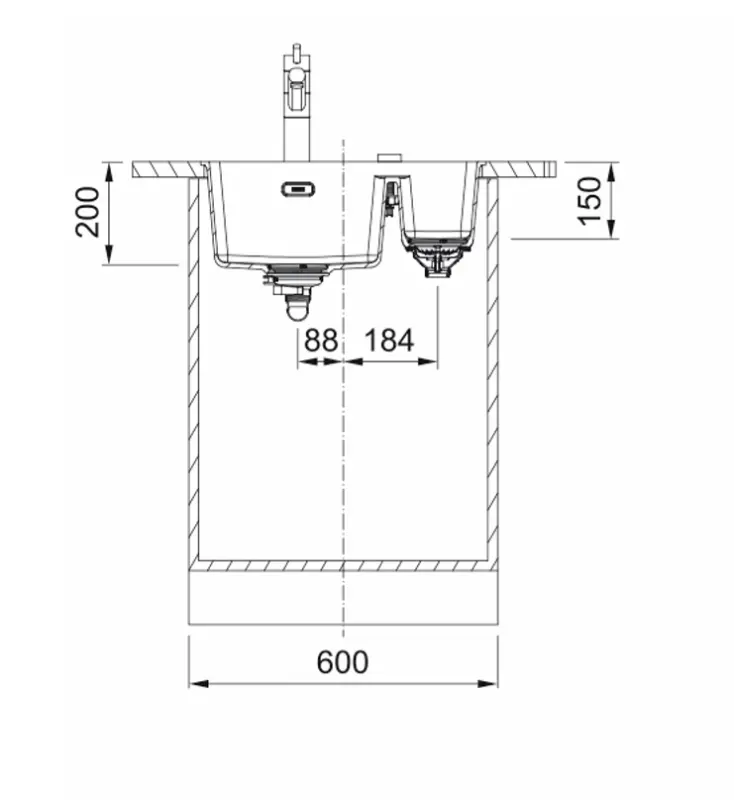 Franke Maris MRG 160-34-15 Fragranite Slate Grey Lavello grigio scuro Destra Incasso 125.0714.607