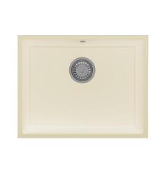 GraniteMy Universal lavello in granito beige sabbia 55x40 cm da appoggio, sottopiano e da incasso con tappo in acciaio inox 1208968012