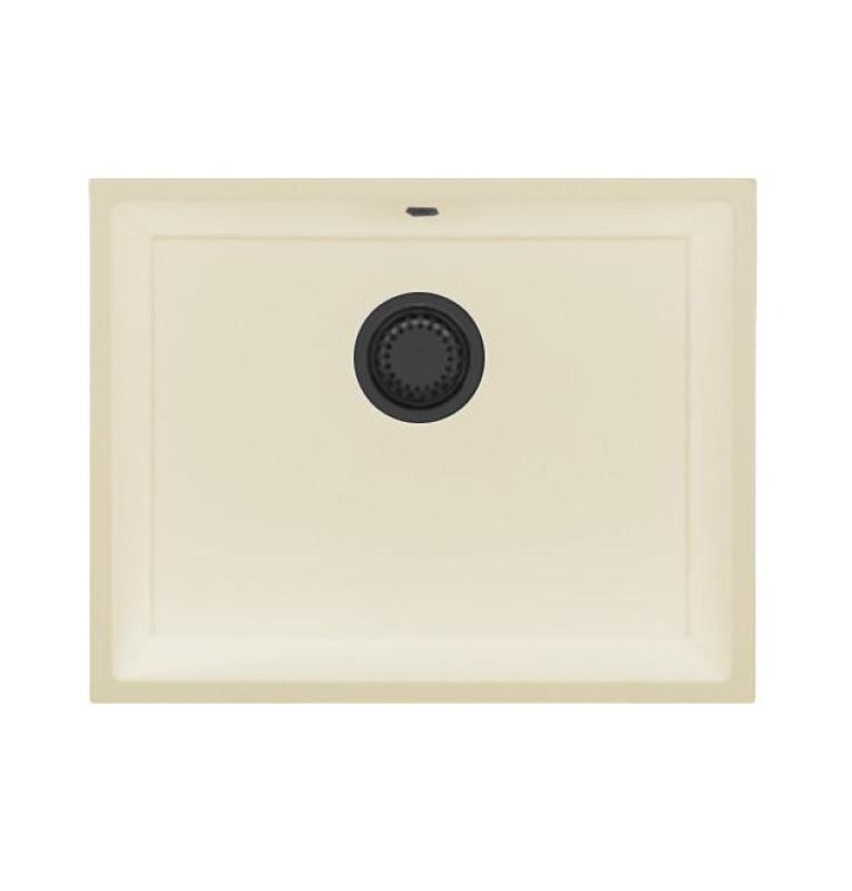 GraniteMy Universal lavello in granito beige sabbia 55x40 cm da appoggio, sottopiano e incasso con tappo in canna di fucile 1208968016