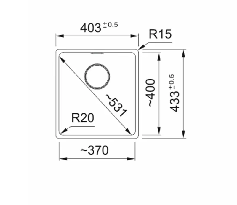 Franke Maris MRG 110-37 Fragranite Slate Grey Lavandino - Sottotop, Grigio scuro 125.0714.602