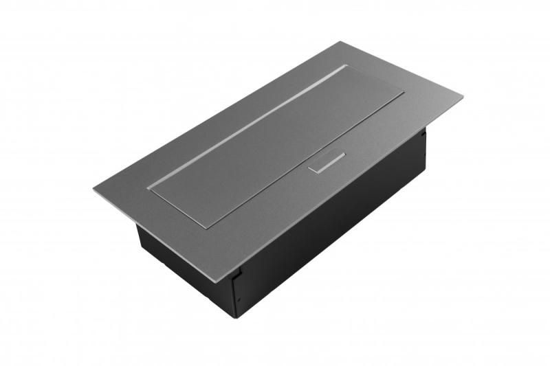 Presa per mobili 2x presa con messa a terra, USB A+C, cavo di alimentazione con spina, alluminio