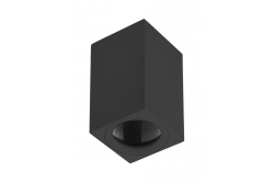 Lampada da soffitto TIPO, alluminio, 60x60x100, IP20, max 50W, quadrato. Nero