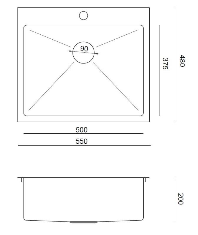 Aquadesign Clara Lavello Oro 55x48cm Installazione Soprapiano o a Filo con Foro per Rubinetto e Tapppo Dorato - 1208969504