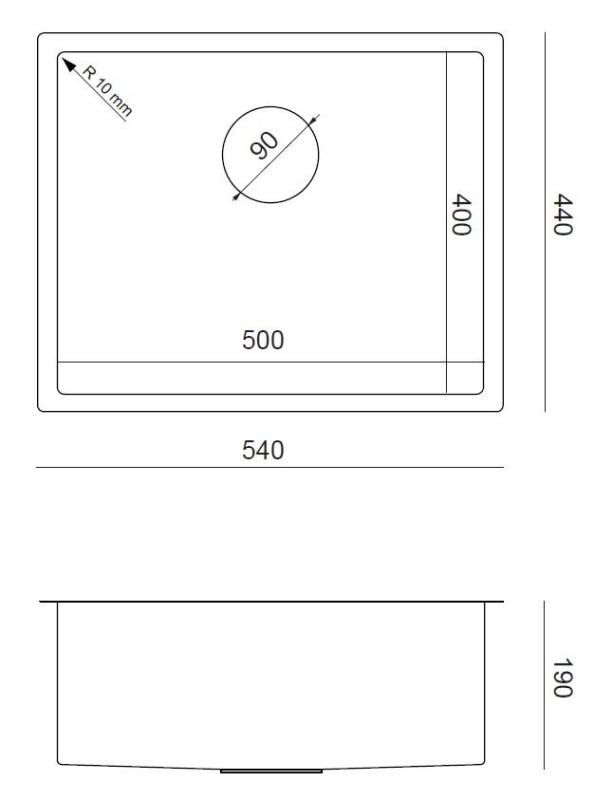 Aquadesign Zara Lavello Oro 54x44cm Sottotop, Filo Top e Sopra Top con Tappo Dorato - 1208969512