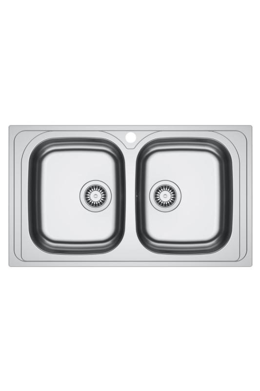 Franke Spark SKX 620-86 Doppio Lavello in Acciaio Inox con Foro per Rubinetto 86x50cm 101.0714.440