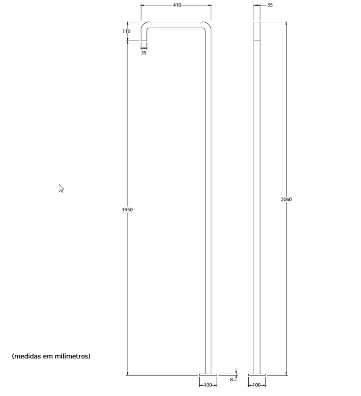 Waterevolution Flow doccia per piscina colonna doccia solo acqua fredda rame spazzolato T145CPE