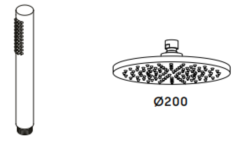 Waterevolution Flow miscelatore termostatico a tre vie per doccia con doccetta e soffione Nero T131TNPR