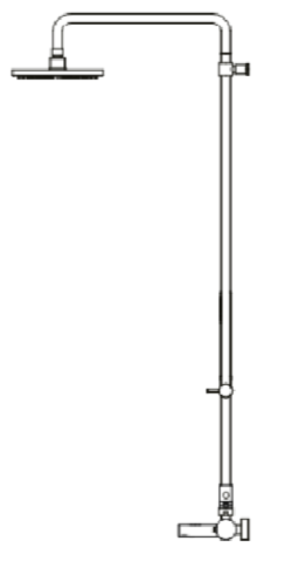 Waterevolution Flow miscelatore termostatico a tre vie per doccia con doccetta e soffione in ottone 250mm T131TN25LE