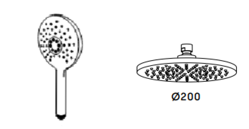 Waterevolution Flow miscelatore termostatico a tre vie per doccia con soffione principale e doccetta rotonda in metallo canna di fucile T131TNRGME
