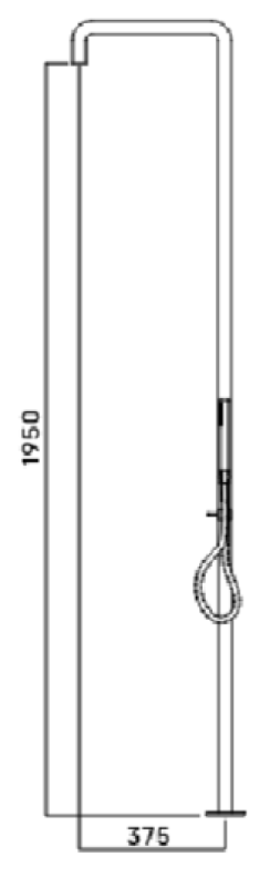 Waterevolution Flow colonna doccia con miscelatore e doccetta in rame T147CPE