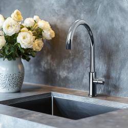 Waterevolution Flow miscelatore da cucina con bocca girevole rotonda cromo T158U01