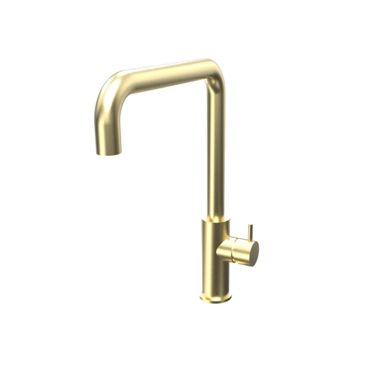 Waterevolution Flow miscelatore da cucina con bocca di erogazione girevole ad angolo light gold T158HWGE