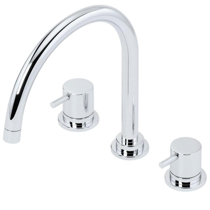 Waterevolution Flow miscelatore da cucina a 3 fori con bocca girevole e collegamento per acqua filtrata cromato T152U01