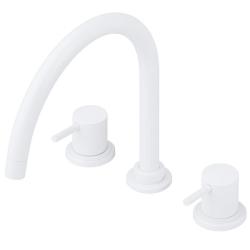 Waterevolution Flow miscelatore da cucina a 3 fori con bocca girevole e attacco per acqua filtrata bianco T152UBR
