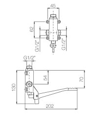 PB Pedal Line Doppio Pedale Miscelatore Cromo per Montaggio a Pavimento 1208969756