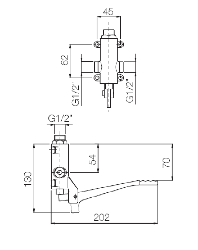 PB Pedal Line Doppio Pedale Miscelatore Cromo per Montaggio a Pavimento 1208969756