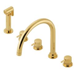 Rubinetto da cucina a 5 fori Waterevolution Flow con doccetta estraibile e attacco per acqua filtrata in ottone T154ULE