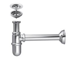 PB Unix classico sifone a tazza in metallo cromato con set di scarico 1208969782