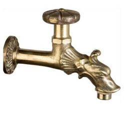 PB Garden Vintage Rubinetto da Muro per Fontana Acqua Fredda in Bronzo con Attacco per Tubo da Giardino e Maniglia Rotonda 1208969784