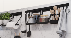 Epka Luxion Cestino per Binari da Cucina Metallo Nero 1208969965