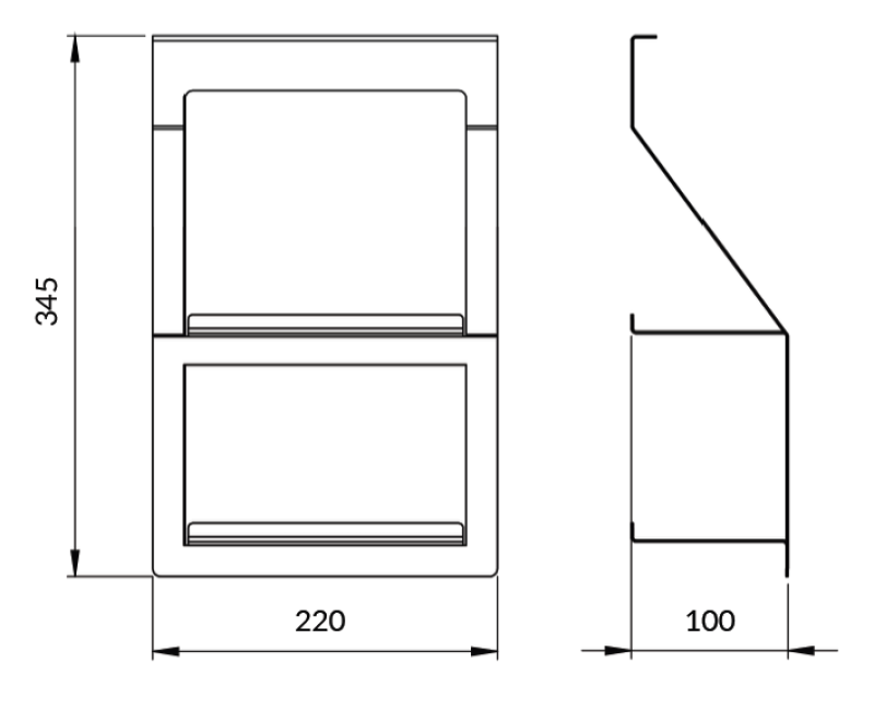 Epka Luxion Doppio Ripiano per Binari da Cucina Metallo Nero 1208969967