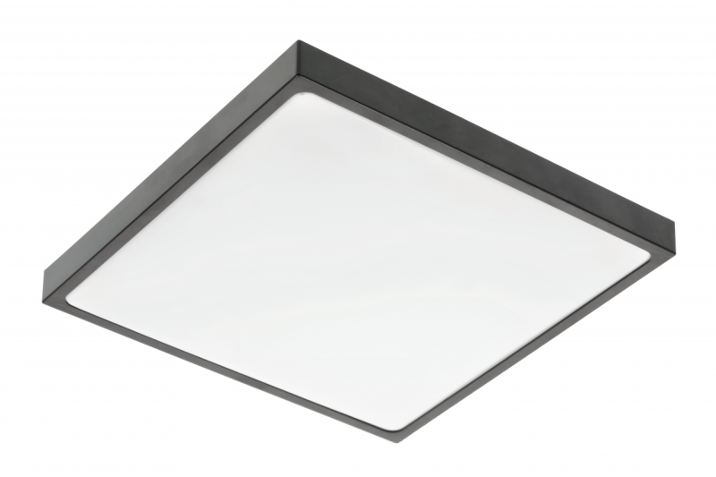 ALTAR LED Plafoniera, 295x295mm, 4000K, 24W, 1680lm, AC180-250V, 50/60 Hz, PF>0.5, IP54, nero, 3 anni di garanzia.