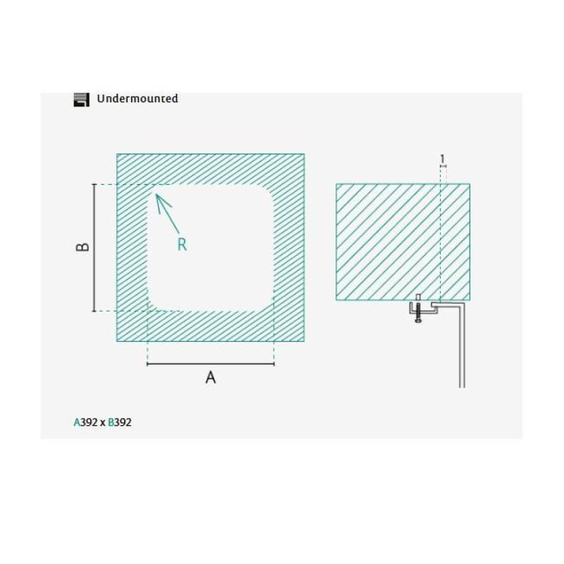 Lavello Banka IB4040 in acciaio inossidabile 40 x 40 cm da incasso 1208970039.