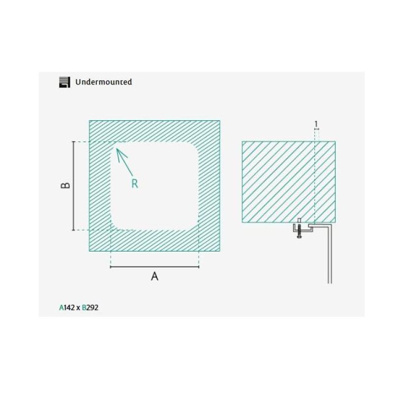 Banka IB1530 Lavello in Acciaio Inox 146 x 296 mm Sottotop 1208970041