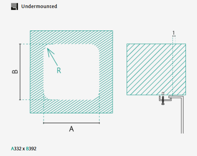Lavello da incasso in acciaio inox Banka IB3440 34 x 40 cm 1208970046
