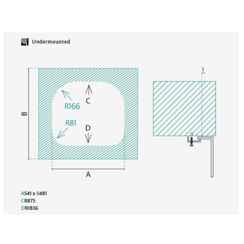 Lavello da incasso in acciaio inox Banka Denver 54 x 48 cm 1208970048