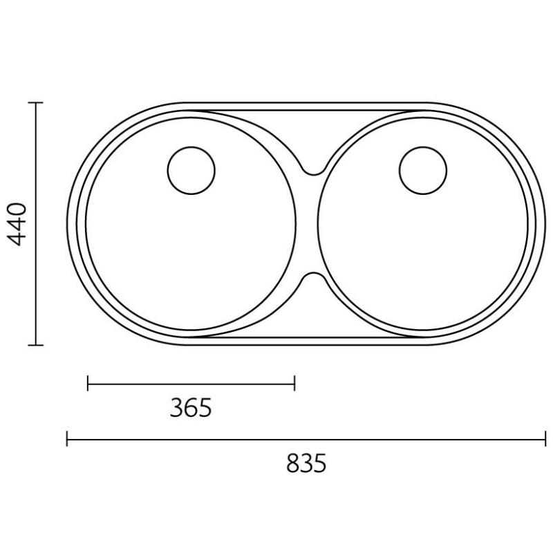 Banka Andalucia RVS Doppio Lavello 835 x 440 cm Sopra Piano e Incasso a Filo 1208970050