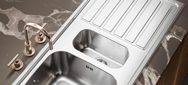 Banka Diplomat Lavello doppio in acciaio inox da incasso 80x44 cm 1208970059