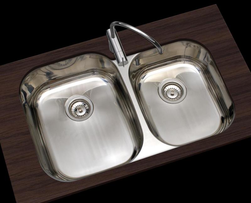 Banka Princess Lavello doppio in acciaio inox da incasso 750x475 mm 1208970067