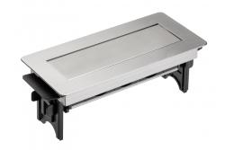 Prolunga da scrivania senza cassetta, presa tripla con messa a terra, cavo di alimentazione da 1,5 m con spina, inox.