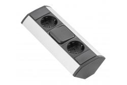 Prolunga angolare MINI con interruttore e 2 prese Schuko 230 V 16 A