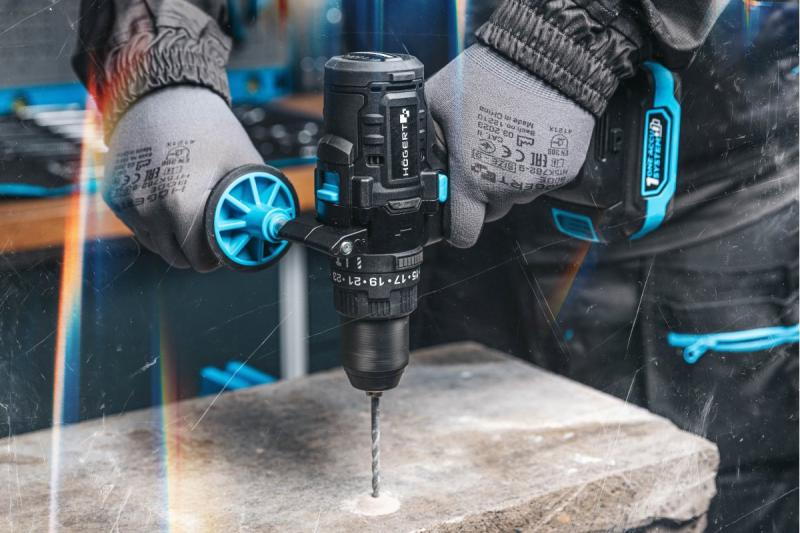 Högert potente trapano a percussione a batteria, senza spazzole, 18V