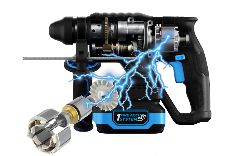 HÖGERT trapano a percussione a batteria, senza spazzole, 18V, con funzione scalpello