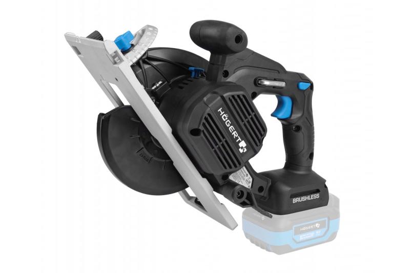 HÖGERT sega circolare a batteria, 18V, senza batteria, attacco per aspirapolvere.