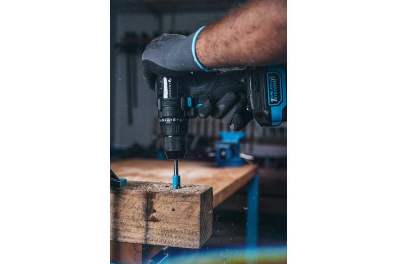 HÖGERT trapano a batteria 18V, set con batteria, caricabatterie, portabit, contenitore per punte