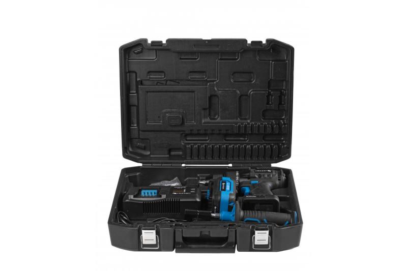 HÖGERT Brushless set di cacciaviti a batteria, 18V, con portabit, magazzino per bit, caricabatterie e batteria.