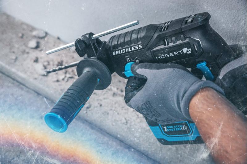 HÖGERT accutrapano set, 18V, OneAccuSystem, met batteria, caricabatterie in valigetta.