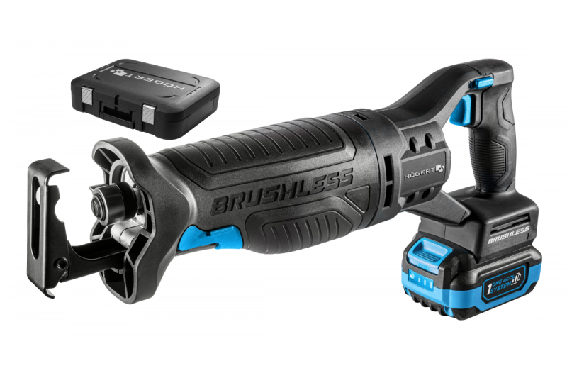 HÖGERT set met accu-reciprozaag, 18V, borstelloos, accu, oplader, accessoires