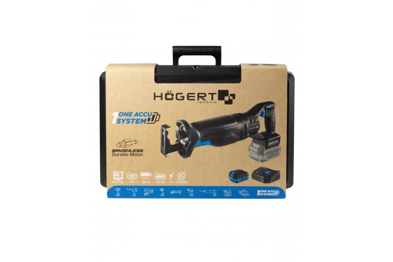 HÖGERT set met accu-reciprozaag, 18V, borstelloos, accu, oplader, accessoires