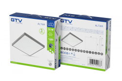 ALTAR LED Lampada da soffitto, 295x295mm, 4000K, 24W, 1680lm, AC180-250V, 50/60 Hz, PF>0.5, IP54, grigio, 3 anni di garanzia