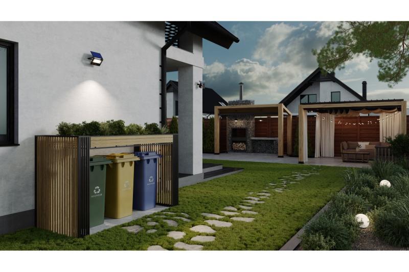 Luce di alluvione solare LUMOS II, LED, 2000lm, 6400K, 2600mAh sostituibile, IP65, nero