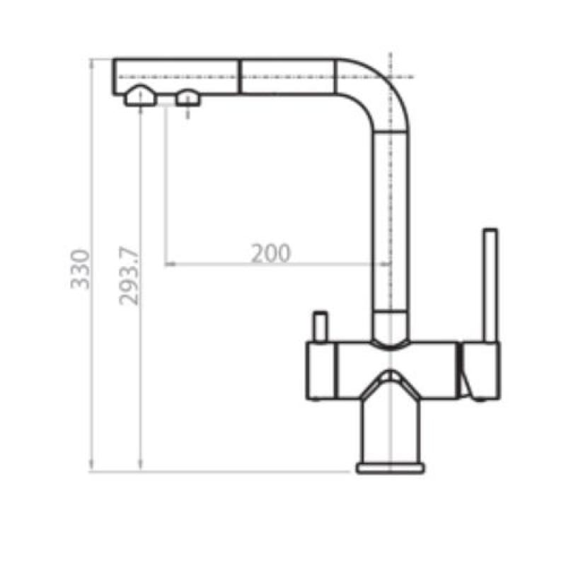 Ausmann Ellington Miscelatore da Cucina a 3 Vie con Doccetta Estraibile e Acqua Filtrata – Bianco - 1208970496