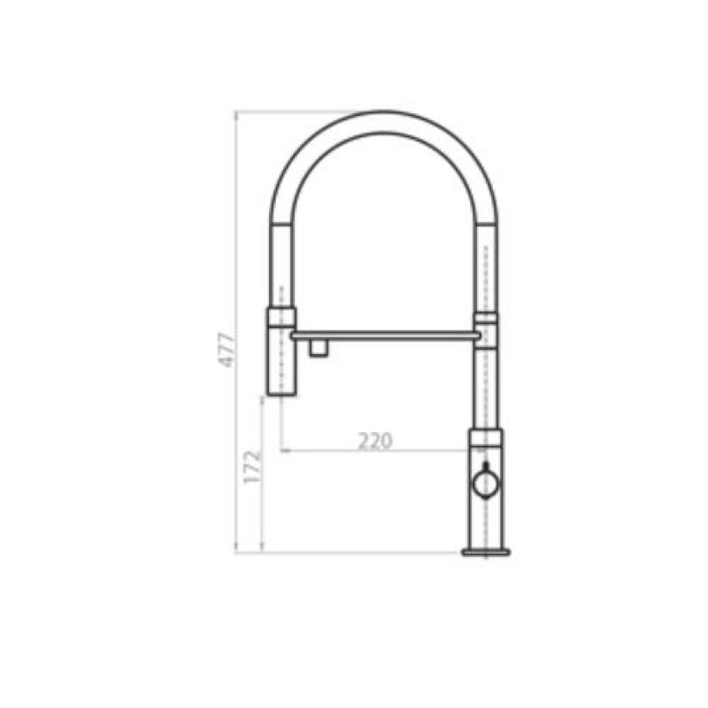 Ausmann Claridge Miscelatore da Cucina a 3 Vie con Doccetta Flessibile e Acqua Filtrata – Grigio - 1208970502