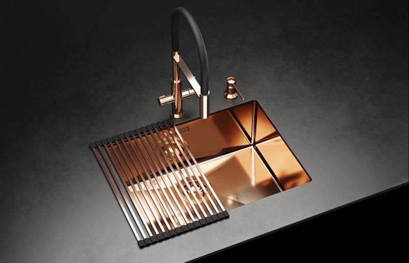 Ausmann Claridge Rubinetto da Cucina a 3 Vie con Beccuccio Flessibile e Acqua Filtrata – Rame - 1208970503