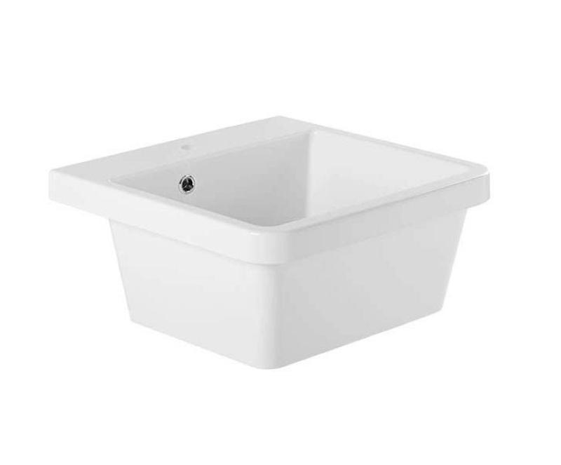 Ausmann Ceramic Frost Lavabo in Ceramica Bianca - Da Appoggio 510 x 506 mm con Foro per Rubinetto 1208970516