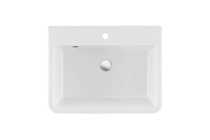 Ausmann Ceramic Frost Lavabo in Ceramica Bianca - Da Appoggio 660 x 506 mm con Foro per Rubinetto 1208970517